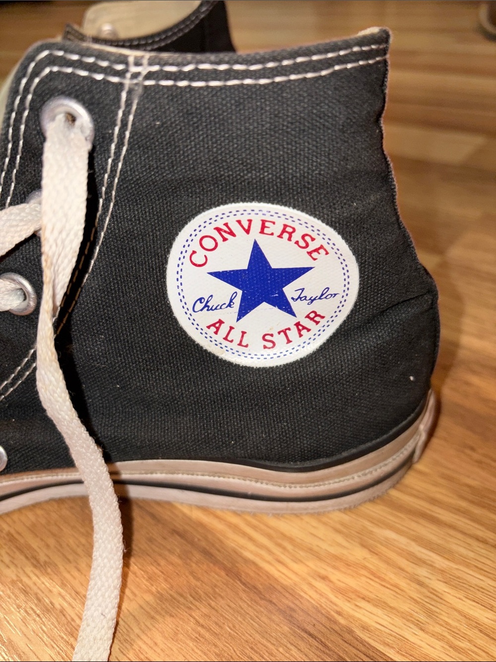 Converse Black High Top Sneakers with White Accents - Picture 5 of 9